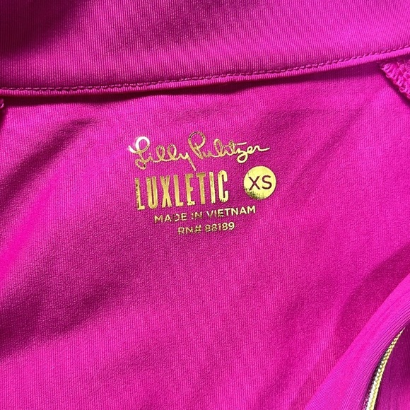 NWOT Lilly Pulitzer Luxletic Justine Half Zip mulberry pink UPF 50+ shirt - Picture 6 of 7